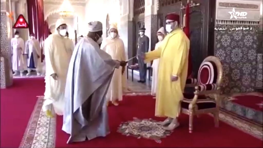 His Excellency, Atumanni Dainkeh Ambassador of Sierra Leone to Morocco present letters of credence to King Mohamed VI