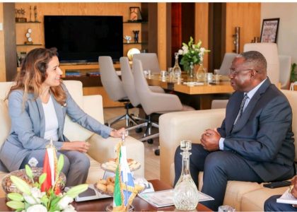 H. E Momodu Koroma and Minister of Energy and Transition in Morocco Dr. Laila Benali
